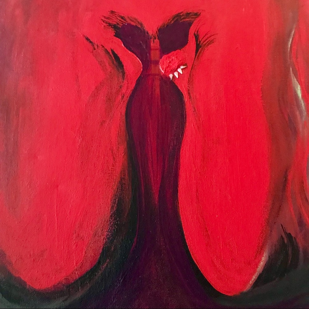 3 hand painted canvas representing fashion week